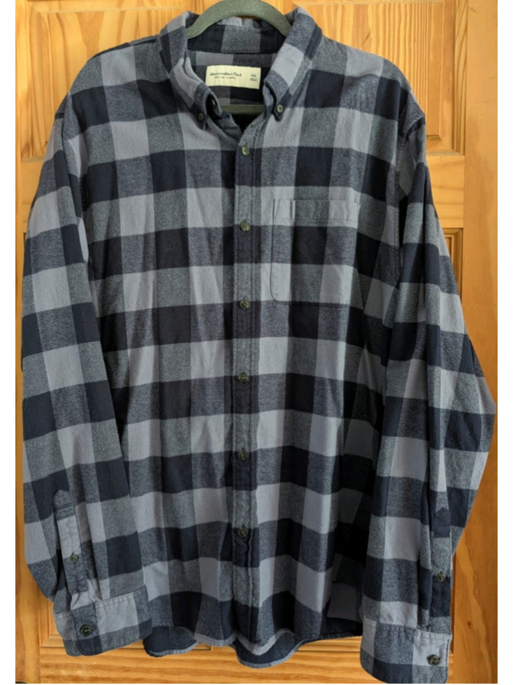 Abercrombie & Fitch Soft A&F Collection Flannel Shirt Blue Plaid Size XXL